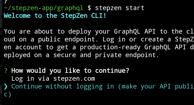 stepzen start